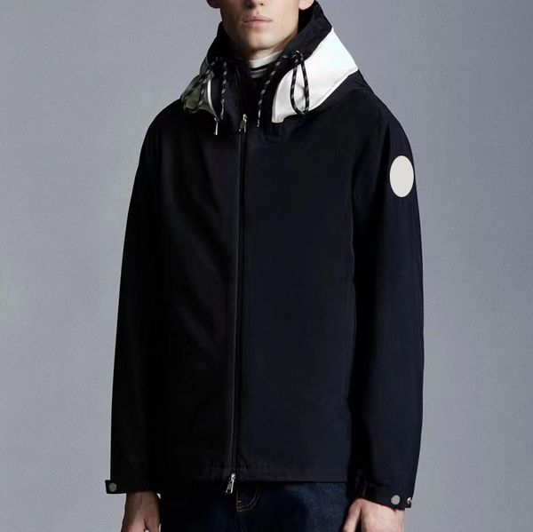 

designer hidden letter hooded jacket mens designer men windbreaker casual hooded jumper arm badge coat spring autumn jackets size 1--6, Black;brown