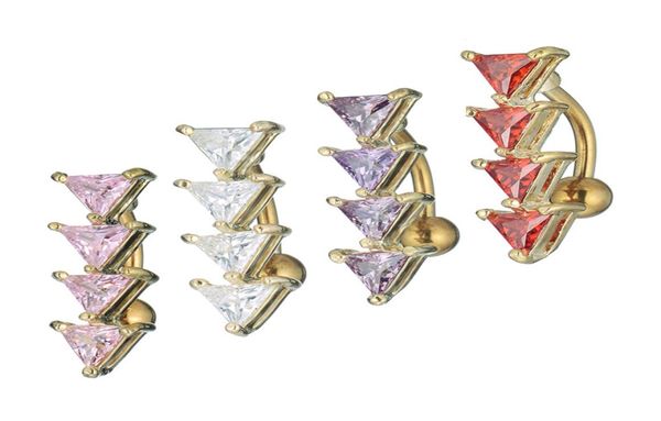 

d0642 zircon mix colors belly navel stud01234567894341544, Silver
