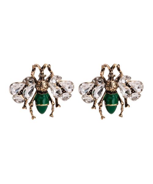 

retro rhinestone bee earring for women insect bee stud earring fashion jewelry accessories gift for love3993718, Golden;silver