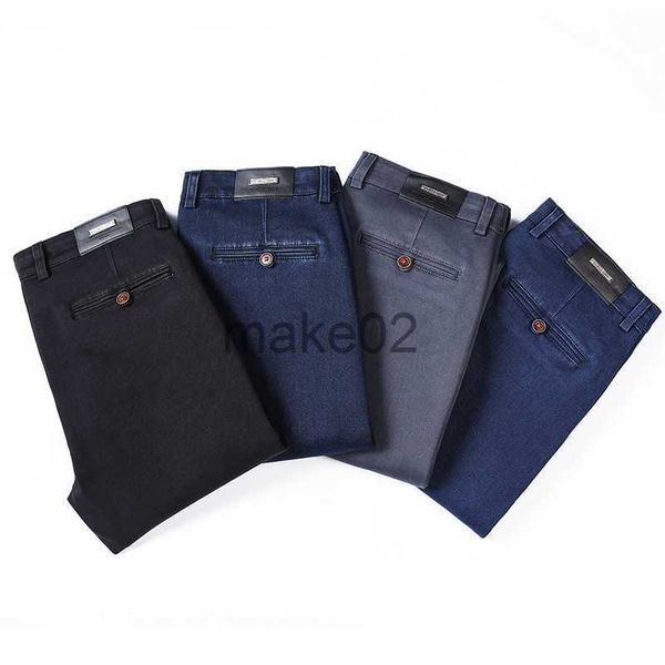

men's jeans 2022 new men's stretch straight fit jeans business casual classic style fashion denim trousers male black blue gray pa