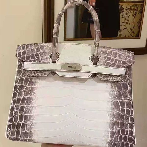 

birkins bags h ermess handsewn genuine leather nile crocodile handsewn luxury women's handheld large capacityqq