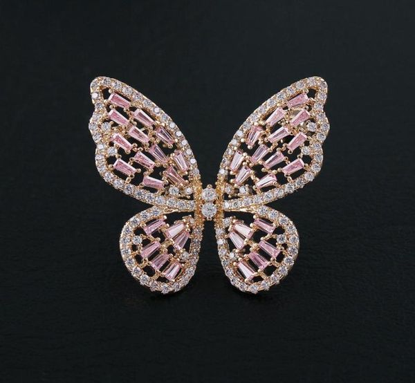 

pins brooches erluer butterfly brooch for women girls inlaid zircon crystal highgrade christmas jewelry lapel pin thorn needle m8151687, Gray