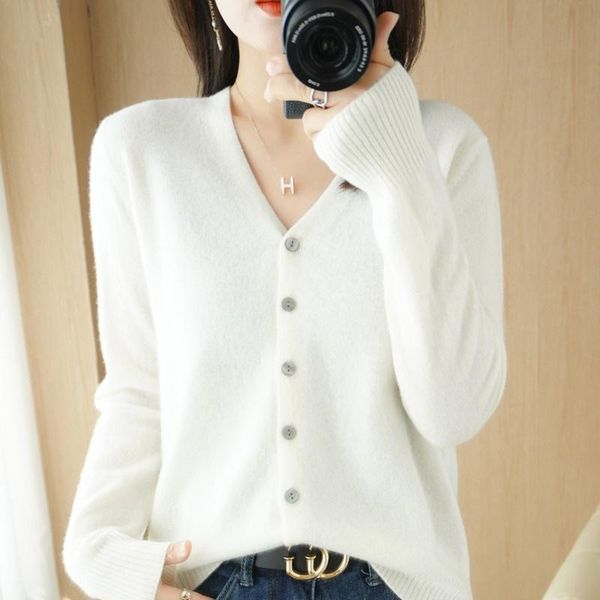 

sweaters new knitted thin cardigan women sweater coat spring autumn woolen long sleeve sweater v neck loose outerwear allmatch, White;black