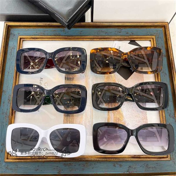 

2023 new xiaoxiangjia fashion box slim net red ins same sunglasses female ch5483, White;black