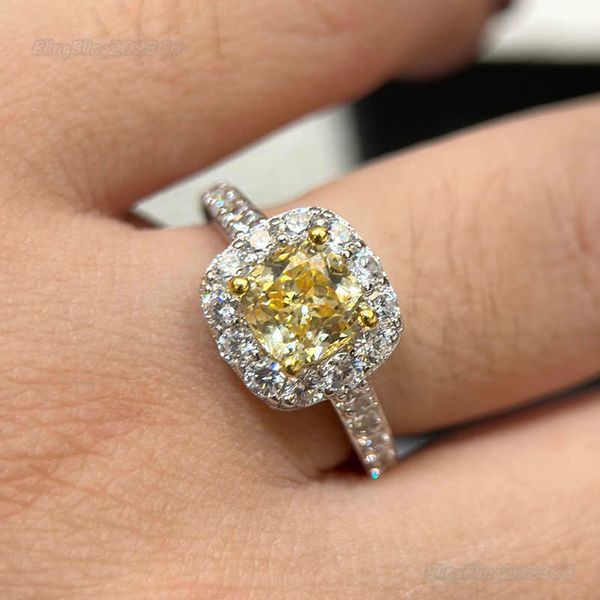 

vvs moissanite luxury designer ring for men fashion moissanite ring new yellow diamond rings jewelry 925 sterling silver inlaid with diamond