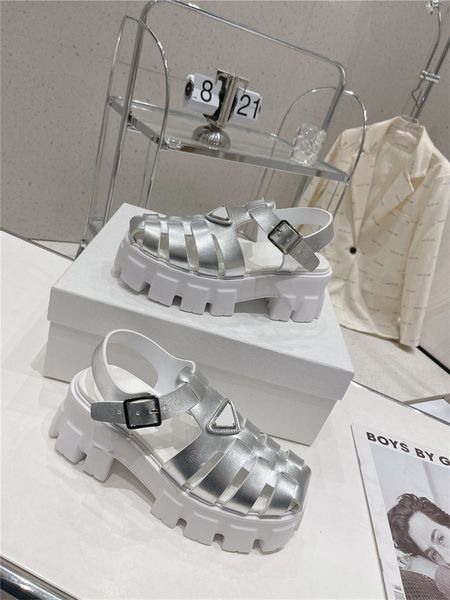 

designer luxury women's sliver leather embossed logo fisherman sandals shoes slide sandal shoes with box, Black