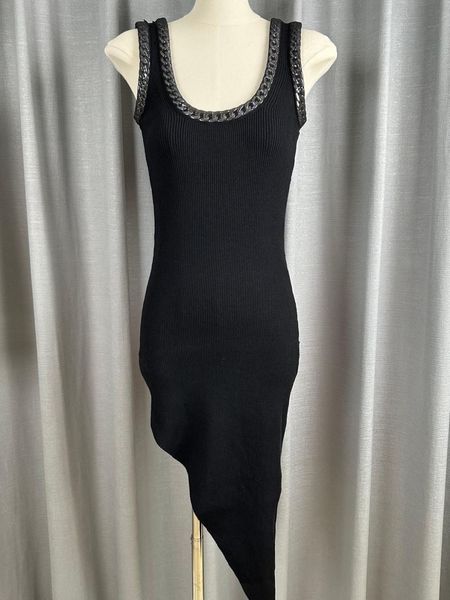 

a * w summer new rhinestone shoulder strap decorative strap strap bra lift hip slim a-line waist wrap dress, Black;gray