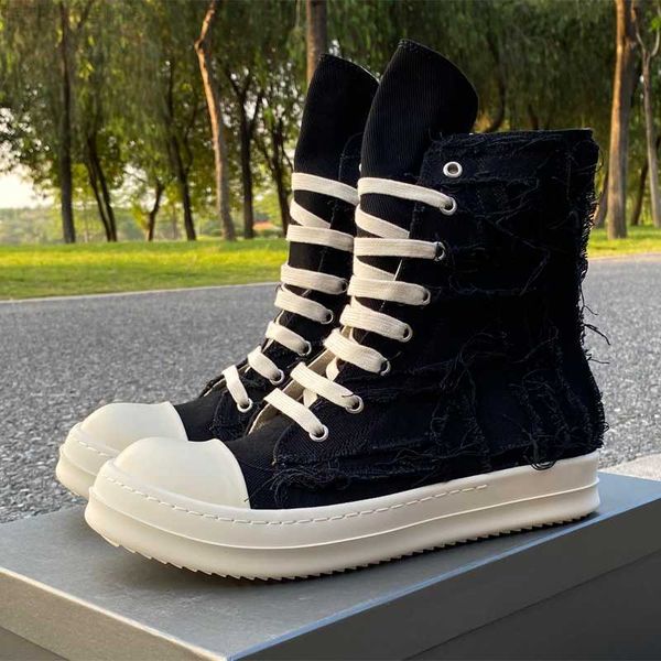 

casual rick shoes men's board shoes ro owens low canvas women's sneakers, Black
