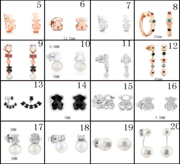 

2020 100 925 sterling silver bear stud earrings classic pierced stud earrings jewelry manufacturers whole 55478061, Golden;silver