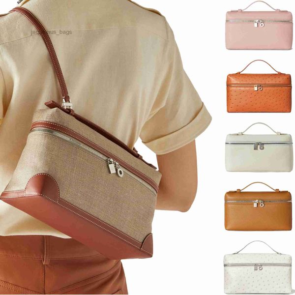 

extra pocket l19 designer men cowhide toiletry bag clutch wallets cross body womens zipper shoulder strap tote evening bags loro piana handb
