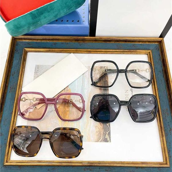 

2023 new family network red star ni same polygonal gg0890s large frame slim face sunglasses, White;black