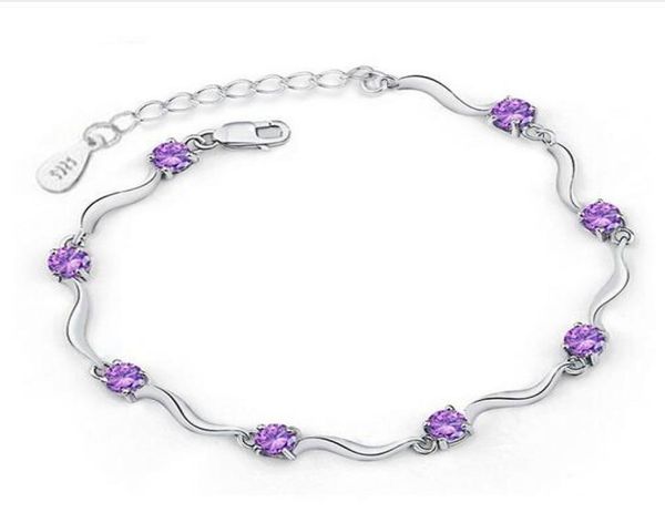 

fashion chain bracelets for women crystal bracelets 925 sterling silver bracelets bangles fine jewelry gb6541683644, Black