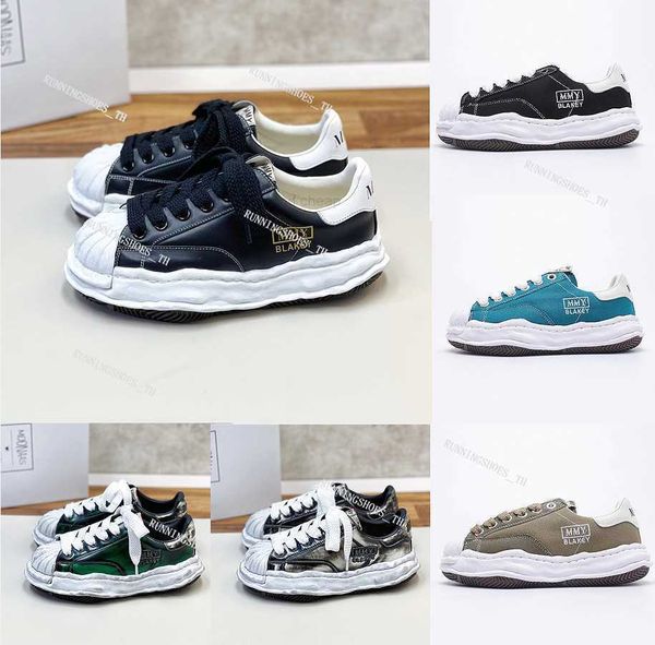 

co mmy dissolving designer sneakers canvas shoes men toe cap shoe maison mihara yasuhiro sole sneaker, Black
