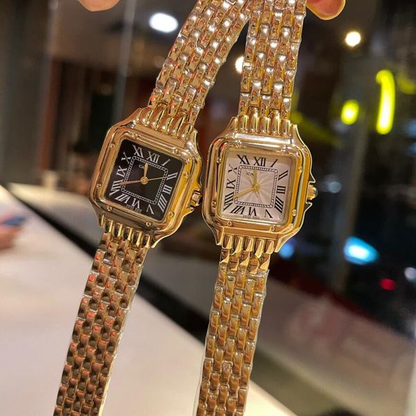 

fashion women watches quartz movement silver gold dress watch lady square tank stainless steel case original clasp analog casual wristwatch, Slivery;golden