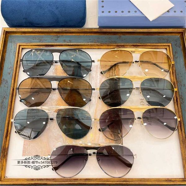 

2023 new gjiains network red star same style female personality toad mirror pilot sunglasses male gg0908, White;black