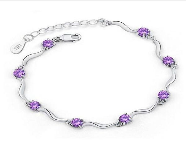 

fashion chain bracelets for women crystal bracelets 925 sterling silver bracelets bangles fine jewelry gb6549019353, Black