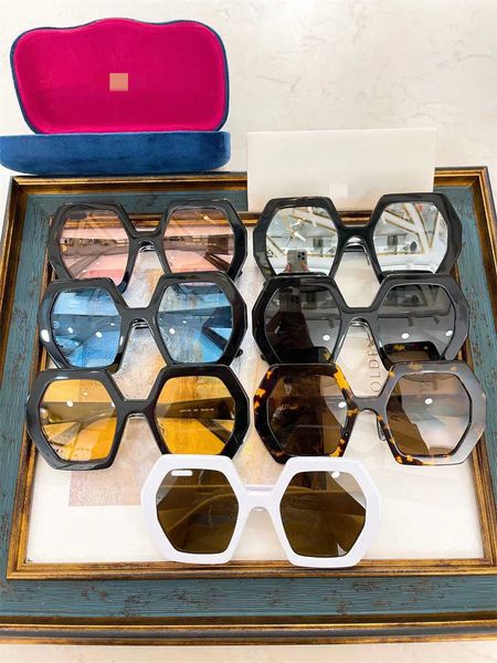 

2023 new g-family polygonal ins windnet red same style plate fashion sunglasses female gg0772s, White;black