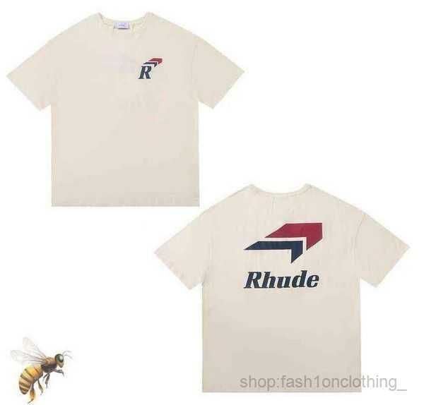 

rhude shirt designer shirts summer mens t-shirts womens rhudes designers for men letter polos embroidery tshirts clothing short sleeved tsh, White;black