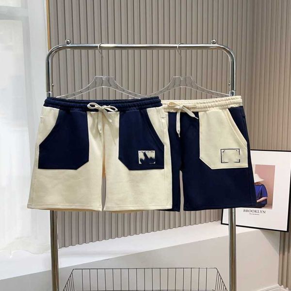 

men black shorts designer embroidered midweight knee length, White;black