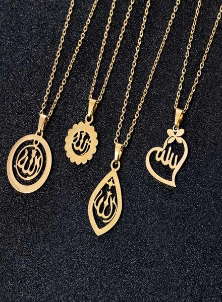 

pendant necklaces middle east arabia muslim necklace stainless steel gold colors women islamic religious jewerly gift8654691, Silver