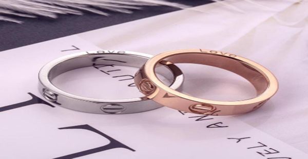 

2020 boutique titanium steel nails rings lovers band rings for women and men brand jewelry with bag9834470, Silver