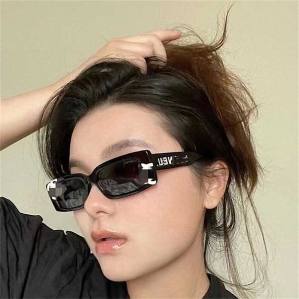 

sunglasses 2023 new small fragrant leg personality mirror face double letter printing narrow frame sunglasses for women ch71473a, White;black