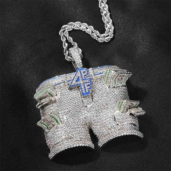 

4pf rich pants pocket rapper star style music brand baby pendant pass diamond testter iced out vvs moissanite pendant, Silver