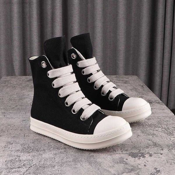 

rick casual shoes high-canvas ro owens woman men's winter boots size 36-47, Black