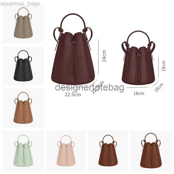 

new france polene french niche bucket bag 8 series leather women's petal pleated bucket bag shoulder bag handbag