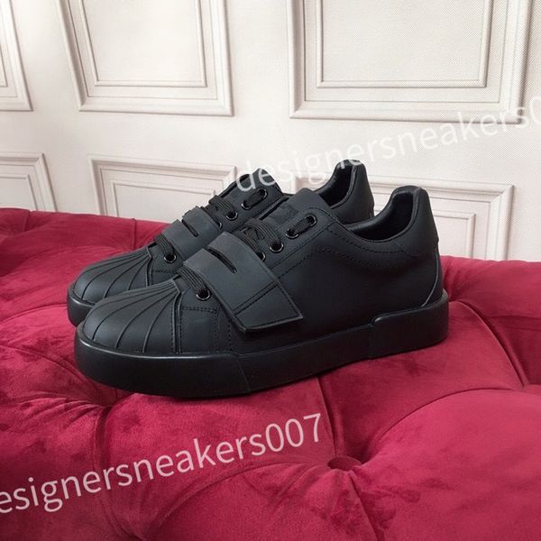 

2023 new luxury famous runner brand calfskin sneakers shoes for men walking design rubber sole outdoor sports trainers 35-45 hc210804, Black