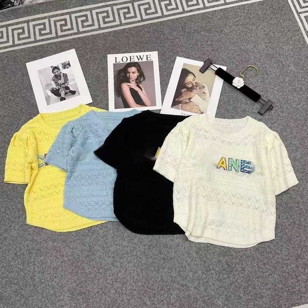 

fashion short knitted shirt womens sweaters luxury designer sweater women knits tees letter embroidery tshirt slim fit pullover tshirts