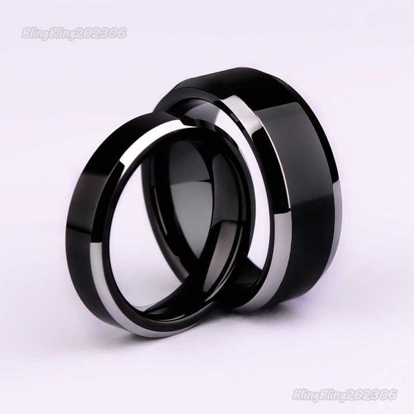 

band rings simple smooth black/3colors ring for men wedding rings for women aa230323, Silver