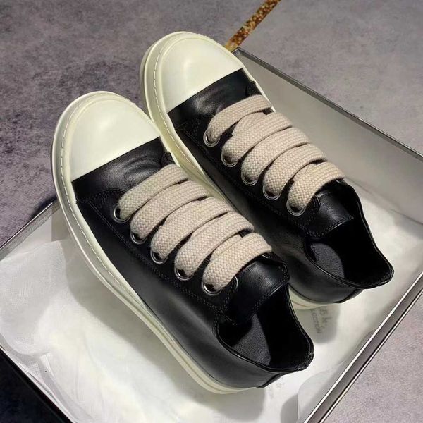 

2023 luxury rick designer ro boots shoes owens mens canvas low shoes sneakers fashion women black lace up martin with materials big size 36-