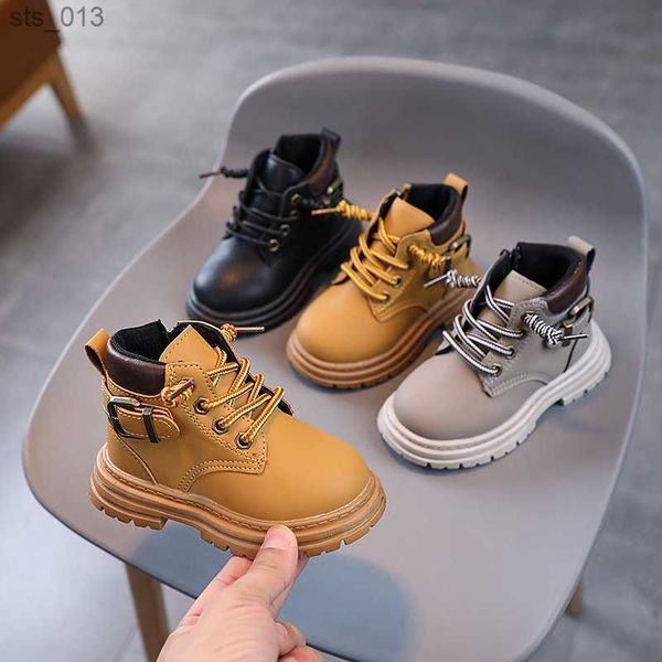 

fashion pu leather non-slip ankle boots autumn winter kids short boots toddler baby boy shoes cozy britsh boots for girl f09053 l230518, Black;grey