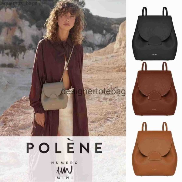 

luxurys sac polene numero mini backpack bag handbag womens designer genuine leather back pack school bag small hasp flap cross body bookbag