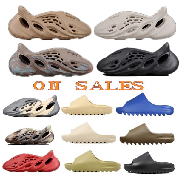 

foam sliders designed foam runner slippers mx carbon sand grey mineral blue vermillion sulfur brown blue runner fr women men size 36-46 summ