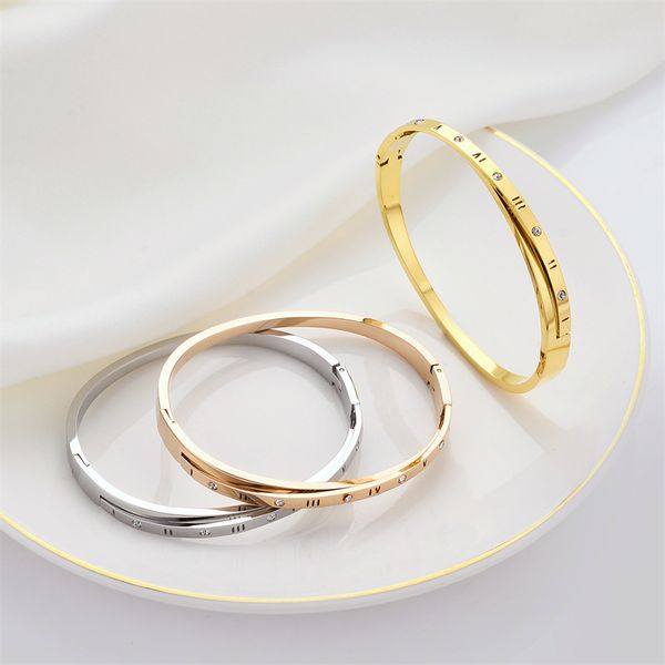 

love gold bracelet nail bracelet designer bangles for women mens stainless steel alloy armband plated gold silver rose jewelry diamond brace, Black