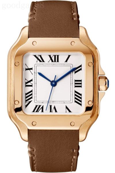 

square watches women designer watch for men classic wssa0018 perfect leather strap reloj stainless steel strap casual luxury watch business, Slivery;brown