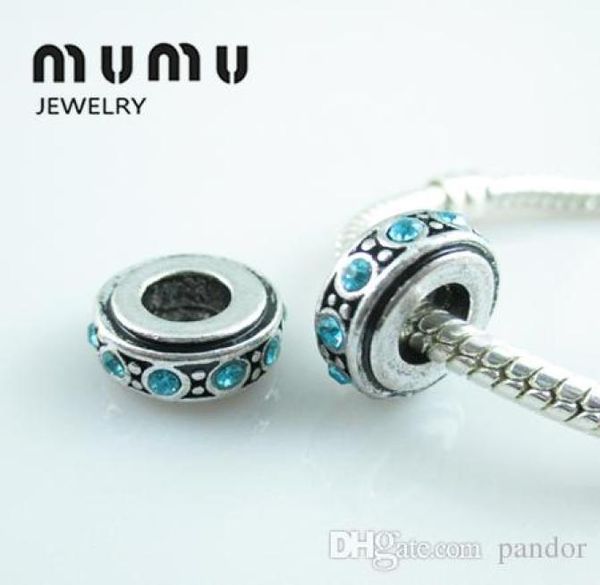 

whole 50pcslot diy jewelry space charm beads silver plated with crystal space loose beads fits european snake charm bracelets7410280, Black