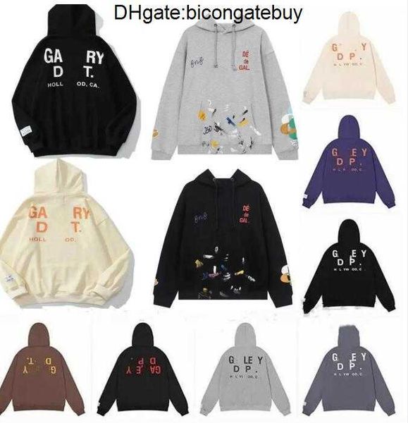 

men's hoodies sweatshirts hoodie designer galleryes depts gary painted graffiti used letters printed loose casual fashion men and women, Black
