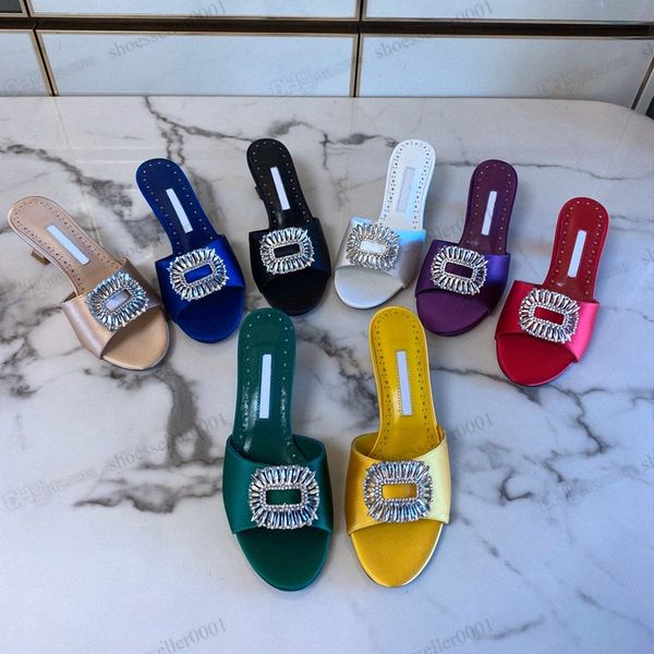 

hangisi black satin sandals jewel mule flat shoes with jewel buckle for women heeled pointed toes sunflower crystal buckle embellished studd