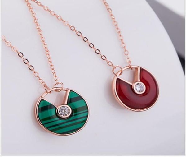 

pure silver plated 18k rose gold white fritillary jade agate pendant female8278917, Golden;silver