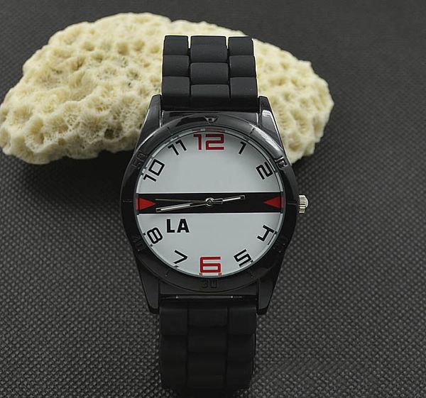 

fashion women men watches luxury silicone strap quartz wrist watch, Slivery;brown