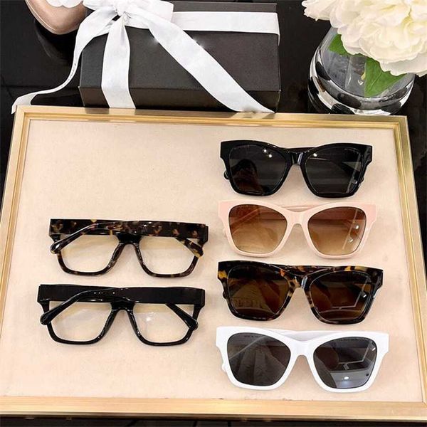 

sunglasses 2023 new plate frame small fragrant wind love for women sun uv resistant box sunglasses, White;black