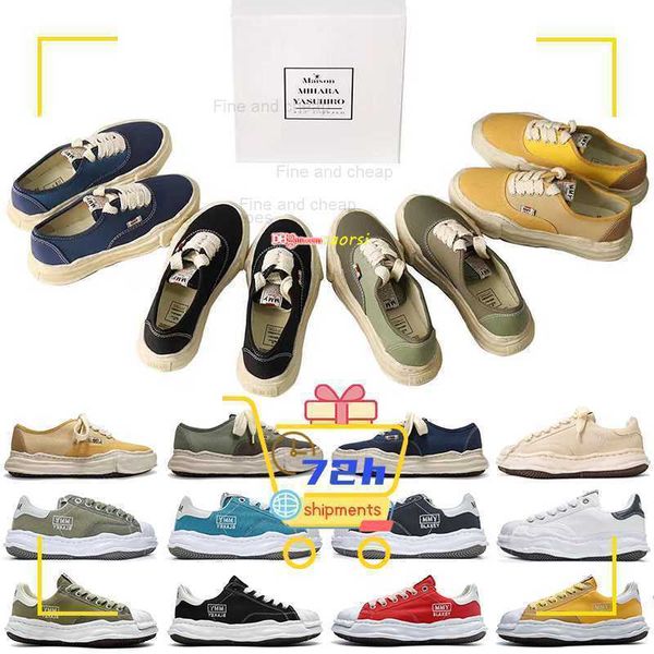 

mmy casual shoes designers maison mihara yasuhiro wayne original sole leather low sneaker retro dissolve og sole toe mens sports leather wom, Black
