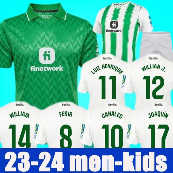 

23 24 real betis soccer jerseys copa del rey final away joaquin b.iglesias camiseta de futbol juanmi estadio fourth third 2023 special kids, White;black