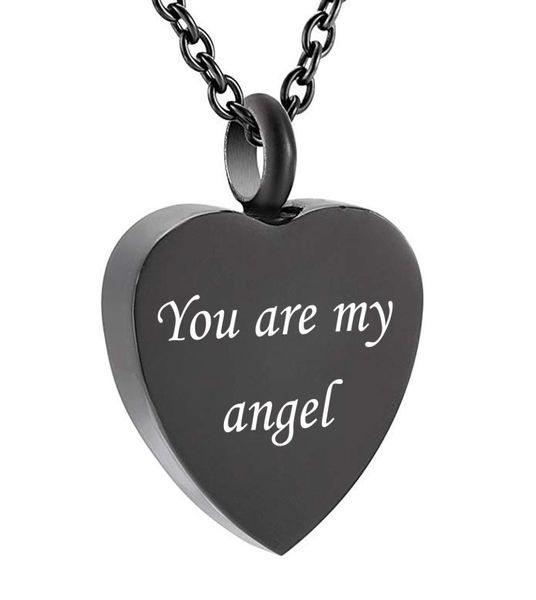 

black heart pendant cremation urn necklace for ashes keepsake stainless steel cremation jewelry9414400, Silver
