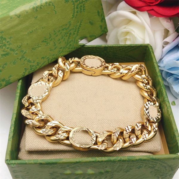 

retro luxury designer charm bracelets brand letter ggity bracelet chain women man gold wristband link chain couple gifts jewerlry accessorie, Golden;silver