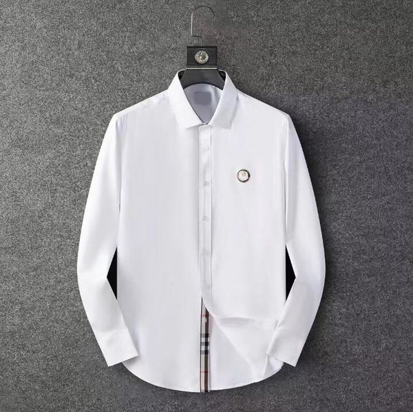 

palm angel t shirt spring and autumn business classic fashion long sleeve shirt solid color alligator embroidery badge decoration blouse plu, White;black
