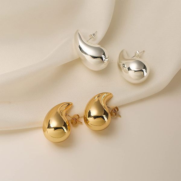 

stud trendy italy hollow stainless steel hypoallergenic gold plated bottega tear drop waterdrop earrings for women girl 230710, Golden;silver